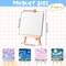 24 Pack Mini Canvases with Easel Sets 4 x 4 Inch(white + wood color)